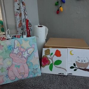 Colorful Animal Art Canvas Set